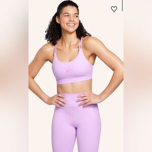 Peloton x Brittany Allen Strappy Bra. Light purple, Medium